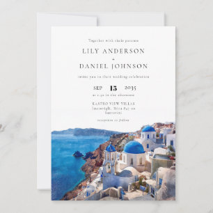Invitation Mariage à Santorin Grèce Tout En Un