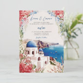 Invitation Mariage à Santorin Inviter Mariage grec Destinatio (Debout devant)