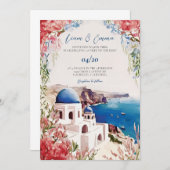 Invitation Mariage à Santorin Inviter Mariage grec Destinatio (Devant / Derrière)
