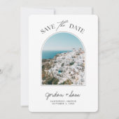 Invitation Mariage à Santorin Sauvez la date (Devant)