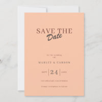 Mariage à Sauvegarder Rétro Minimal Corail Abricot