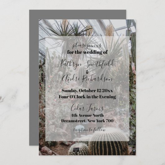 Invitation Mariage à serre (Devant / Derrière)