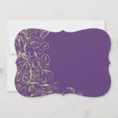 Invitation Mariage à spirale violet et or (Dos)