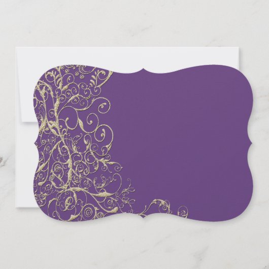 Invitation Mariage à spirale violet et or (Dos)