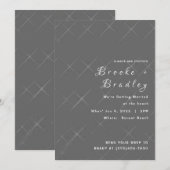 Invitation Mariage à texture diamant gris (Devant / Derrière)