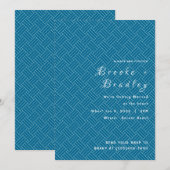 Invitation Mariage à texture tissée bleue (Devant / Derrière)