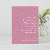 Invitation Mariage à texture tissée rose (Debout devant)