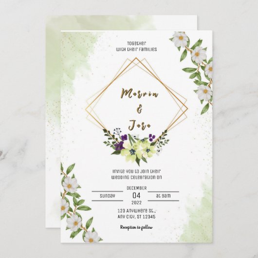 Invitation Mariage à thème (Devant / Derrière)