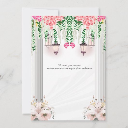 Invitation Mariage à thème blanc (Dos)