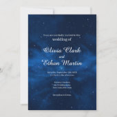 Invitation Mariage à thème Celestial Blue Galaxy Night Sky (Devant)