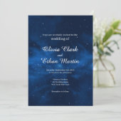 Invitation Mariage à thème Celestial Blue Galaxy Night Sky (Debout devant)