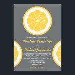 Invitation Mariage À THÈME DE LÉMON JAUNE ET GRIS<br><div class="desc">CES INVITATIONS MARITIMES AMUSANTES, FRAÎCHES ET MODERNES DANS DES HUILES GRIS, BLANCHES ET JAUNES CLAIRS AVEC DES CHAUSSURES DE CITRON ET DEUX GRAINES EN FORME DE COEUR SONT PARFAITES POUR UN PRINTEMPS OU UN MARIAGE D'ÉTÉ AVEC UN THÈME DE CITRON. LE DOS DE L'INVITATION EST JAUNE AVEC UN MOTIF DE...</div>