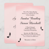 Invitation Mariage à thème de musique rose (Devant / Derrière)
