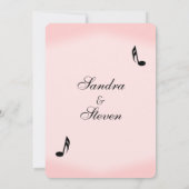 Invitation Mariage à thème de musique rose (Dos)