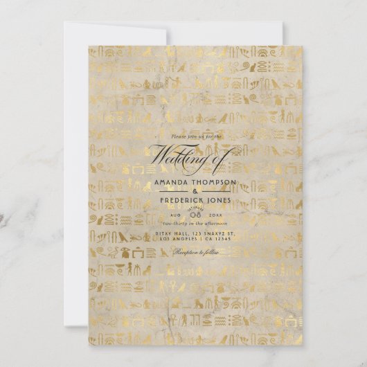 Invitation Mariage à thème égyptien (Devant)