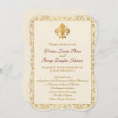Invitation Mariage à thème Fleur de lis (Devant / Derrière)