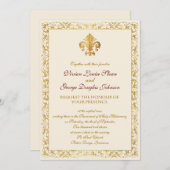 Invitation Mariage à thème Fleur de lis (Devant / Derrière)