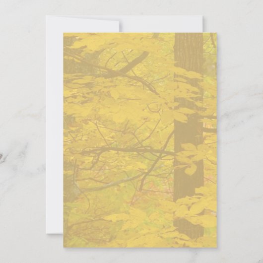 Invitation Mariage à thème Forêt d'automne jaune (Dos)