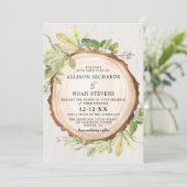 Invitation Mariage à thème Forêt de bois rustique (Debout devant)