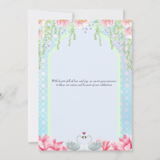 Invitation Mariage à thème Lotus (Dos)