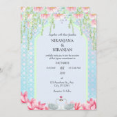 Invitation Mariage à thème Lotus (Devant / Derrière)