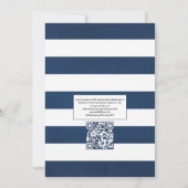Invitation Mariage à thème nautique floral code QR aquarelle (Dos)