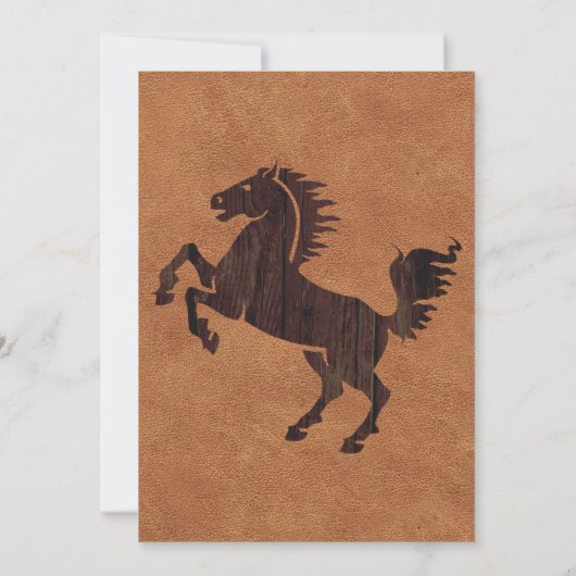 Invitation Mariage à thème occidental en cuir (Dos)