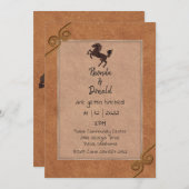 Invitation Mariage à thème occidental en cuir (Devant / Derrière)