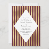 Invitation Mariage à thème Parisien Burgundy et Or (Devant)