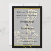 Invitation Mariage à thème Rose de feuille d'or (Devant)