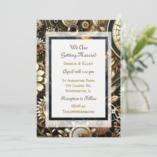 Invitation Mariage à thème Steampunk (Debout devant)