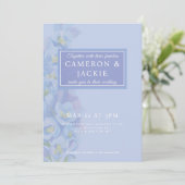 Invitation Mariage à tons de bleu de glycine (Debout devant)