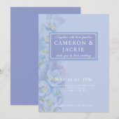 Invitation Mariage à tons de bleu de glycine (Devant / Derrière)