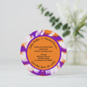 Invitation Mariage à tourbillon violet orange (Debout devant)