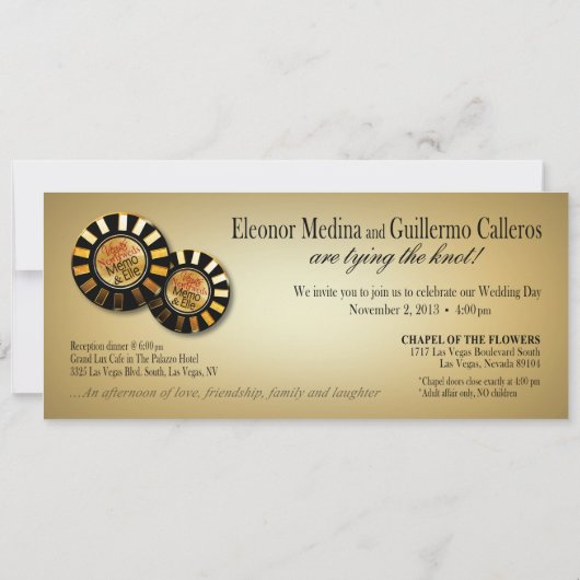 Invitation Mariage à Vegas d'Elle (contactez-moi pour personn (Dos)