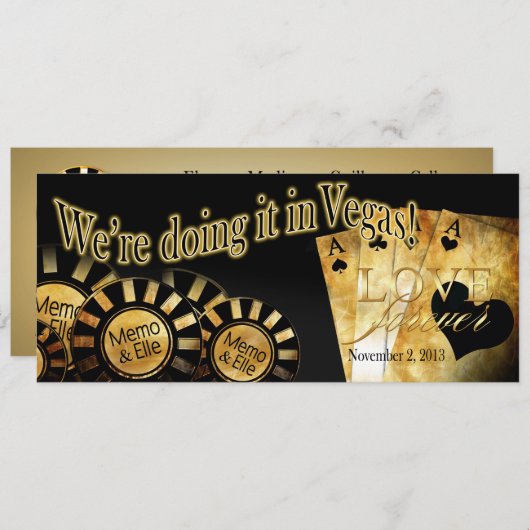 Invitation Mariage à Vegas d'Elle (contactez-moi pour personn (Devant / Derrière)