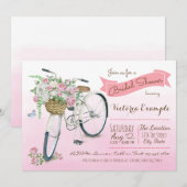 Invitation Mariage à vélo rétro (Devant / Derrière)