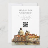 Invitation Mariage à Venise avec code QR aquarelle (Dos)