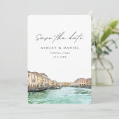Invitation Mariage à Venise en Italie, Save the Date (Debout devant)