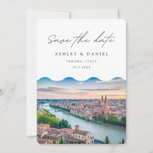 Invitation Mariage à Vérone Italie Enregistrez la date (Devant)