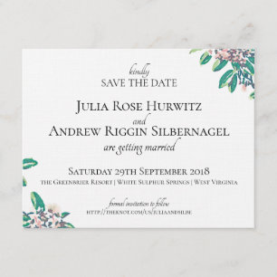 Invitation Mariage à White Sulphur Springs, Réservez la Date