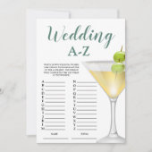 Invitation Mariage A-Z Élégant jeu de Fête des mariées (Devant)