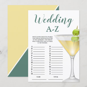 Invitation Mariage A-Z Élégant jeu de Fête des mariées