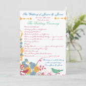 Invitation Mariage abeille Aqua framboise fleur sauvage oisea (Debout devant)