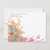 Invitation Mariage abeille aquatique framboise fleur sauvage  (Dos)