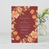 Invitation Mariage Abricot Paoné Marron (Debout devant)