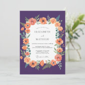 Invitation Mariage Abricot Pavot Prune (Debout devant)