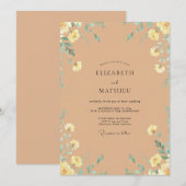Invitation Mariage Abricot Tan Primrose (Devant / Derrière)
