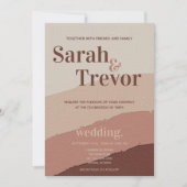Invitation Mariage Abstrait 70's Dusty Rose Cream (Devant)