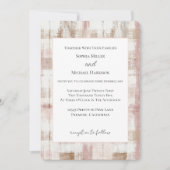 Invitation Mariage Abstrait à Rayures Brun Crème Rose (Devant)